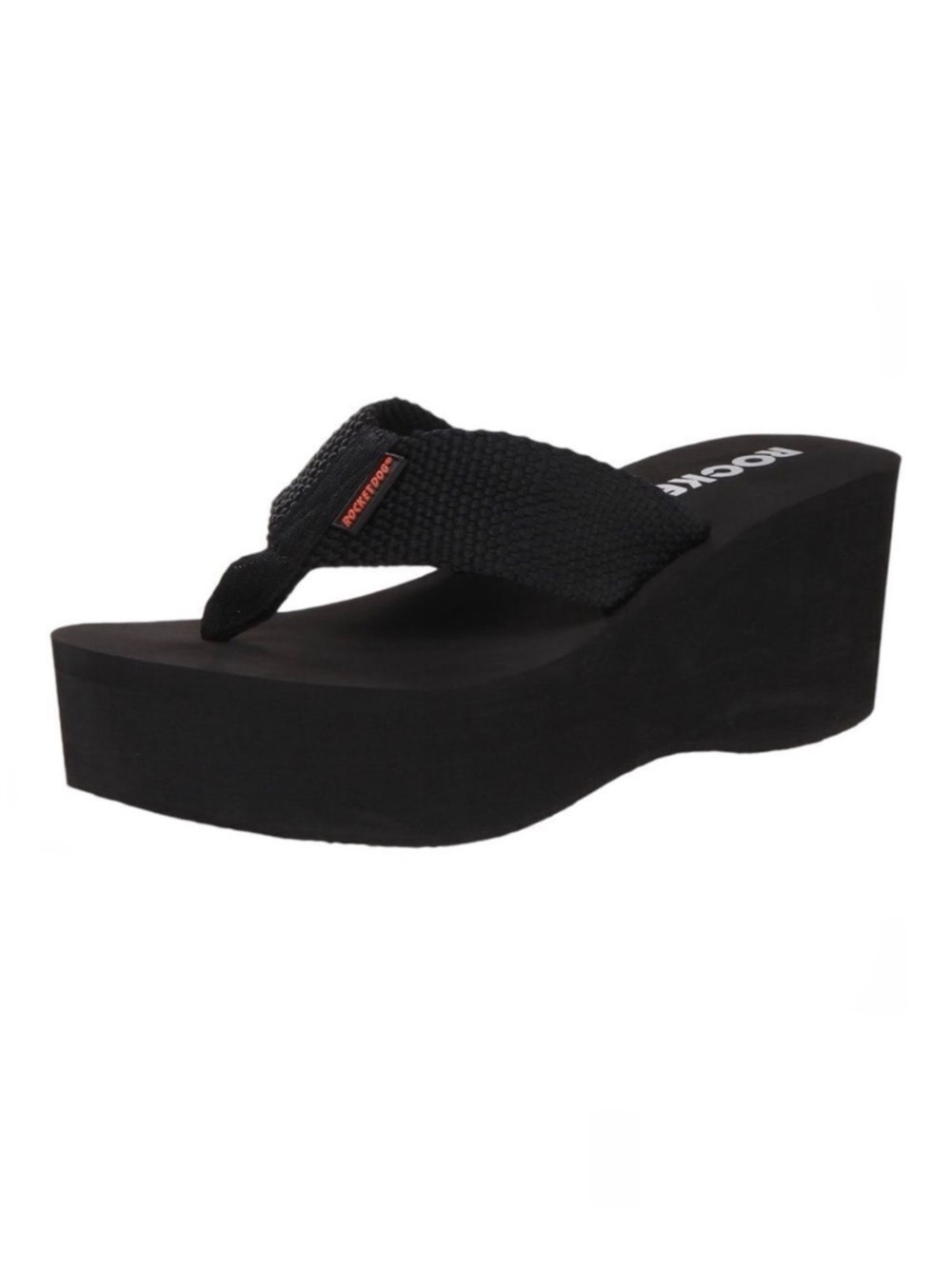 Rocket Dog Women's Crush Comfort Foam Black Platform Flip‎ Flop Sandal Size 9